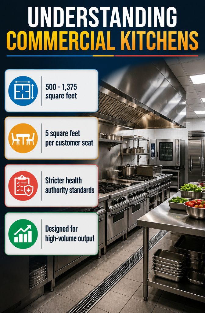 Information image titled 'Understanding Commercial Kitchens'.