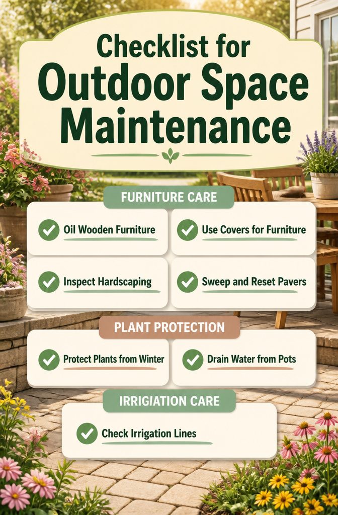 A maintenance checklist for outdoor spaces.