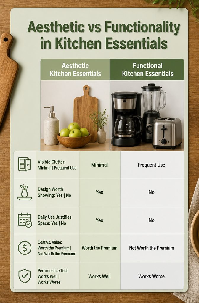 An overview of a kitchen showcasing visible storage and decor.