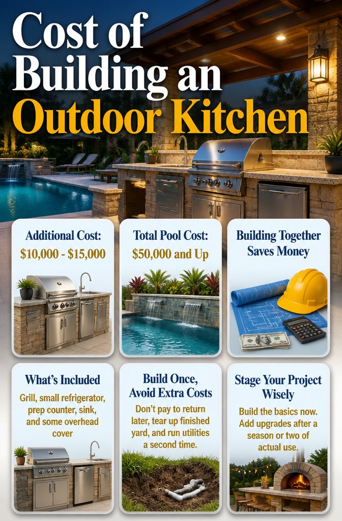 Cost breakdown for building an outdoor kitchen.